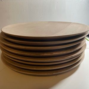 7 Pottery Barn Mango Wood Plates